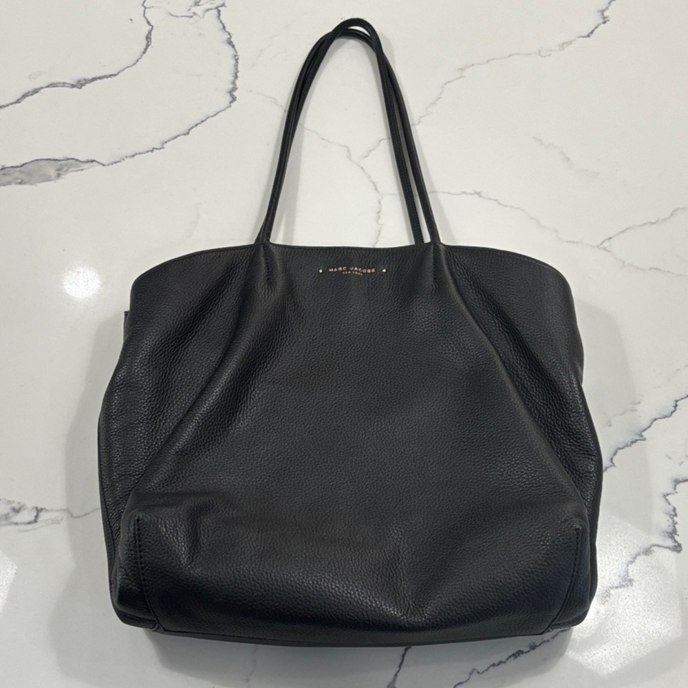 Marc Jacobs Pebbled Black Leather Tote Bag